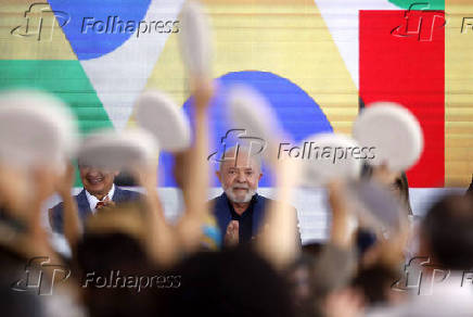 Presidente Lula durante cerimnia de relanamento do CONSEA