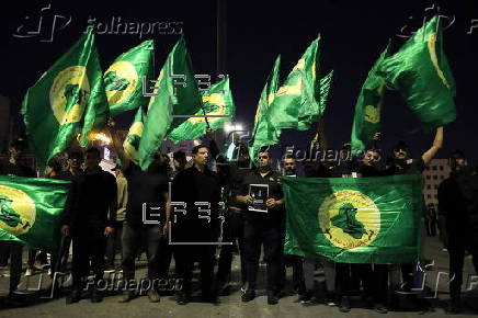 Protest against the killing of Hezbollah leader Hassan Nasrallah in Karbala