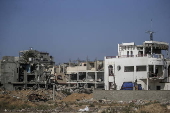 Destruction in Al Nusairat refugee camp, Gaza Strip