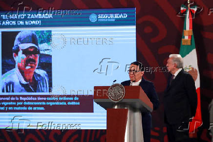 Mexico's Security Minister Rosa Icela Rodriguez informs of the detention of drug traffickers in Mexico City