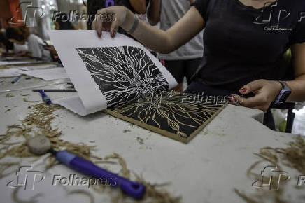 Oficina de xilogravura em So Jos dos Campos (SP)