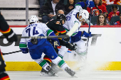 NHL: Vancouver Canucks at Calgary Flames