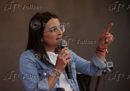 Vice-presidential candidate Maria Jose Pinto starts campaigning for presidential election in Quito