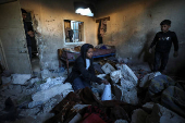 Aftermath of an Israeli strike on a school sheltering displaced people, in Gaza City