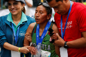 Venezuelans participate in the 9th CAF Caracas Marathon 2025, in Caracas