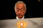 Portugal's President de Sousa addresses the nation from Belem Palace to announce his decision to dissolve parliament, in Lisbon