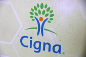 FILE PHOTO: Signage for Cigna is pictured at a health facility in Queens, New York City
