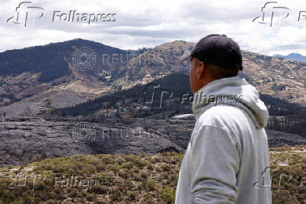 Aftermath of wildfires on the outskirts of Quito