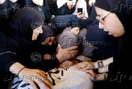 Funeral for Palestinians killed in an Israeli airstrike, in Tubas