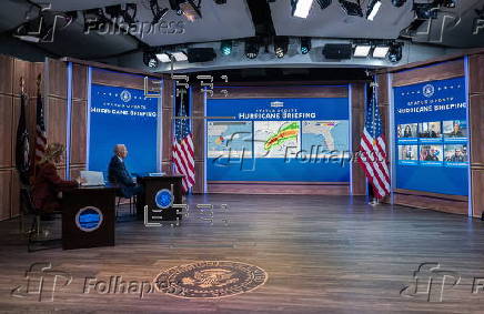 US President Biden receives a briefing on Hurricane Milton