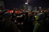 Protest over demolition and removal of Old Sava Bridge in Belgrade