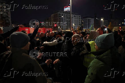 Protest over demolition and removal of Old Sava Bridge in Belgrade