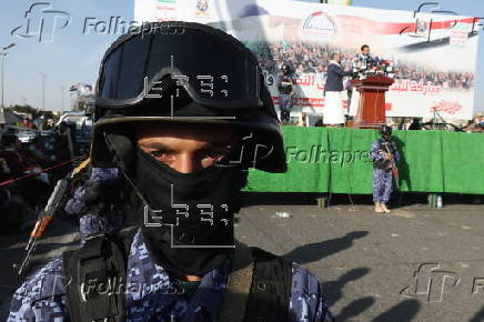 Houthi supporters rally in Sana'a in solidarity with the Palestinian people