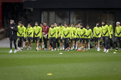 Entrenamiento de la Real Sociedad previo al encuentro frente al Dinamo de Kiev