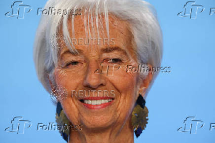 ECB President Christine Lagarde addresses the media in Frankfurt