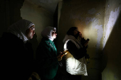 People visit Sednaya prison, which was known as a slaughterhouse under Syria's Bashar al-Assad rule in Sednaya