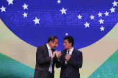 Paulo Skaf e Sergio Moro em evento na Fiesp, em So Paulo