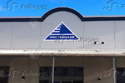 FILE PHOTO: The logo of Australia's biggest independent coal miner Whitehaven Coal Ltd is displayed on their office building located in the north-western New South Wales town of Gunnedah in Australia