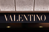 FILE PHOTO: The logo of fashion house Valentino is seen outside a shop in Milan