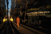 Rockefeller Christmas Tree is Delivered and Raised