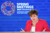 IMF Managing Director Georgieva holds a press briefing in Washington