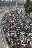 Bikers convoy supporting the Palestinian people in Jakarta