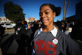 HBCU (Historically Black College and University) students march to the polls during early voting in North Carolina