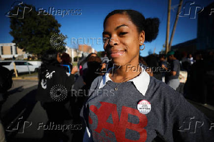 HBCU (Historically Black College and University) students march to the polls during early voting in North Carolina