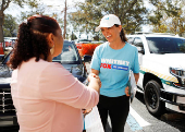 U.S. Democratic Congressional candidate Whitney Fox campaigns in Largo