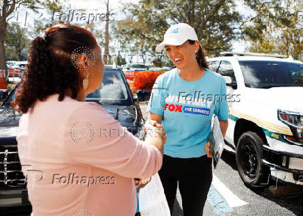 U.S. Democratic Congressional candidate Whitney Fox campaigns in Largo