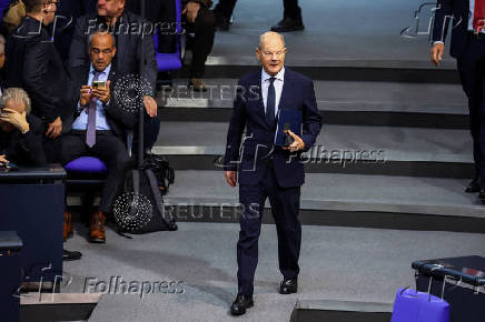 Germany's Scholz addresses parliament in Berlin