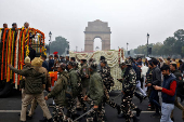 Funeral procession of India's former PM Singh in New Delhi