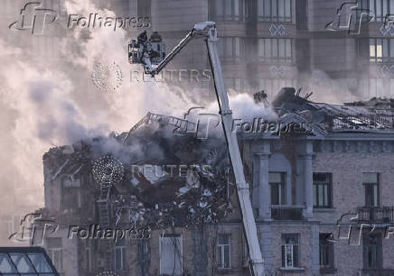 Aftermath of a Russian drone attack in Kyiv