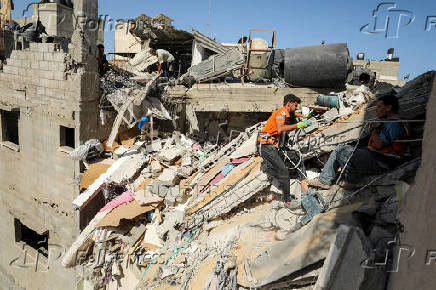 Aftermath of an Israeli strike on a house in Gaza City