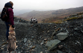 Motoring enthusiasts take part in the annual VSCC Lakeland Trial at Honister Slate Mine, in Keswick