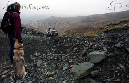 Motoring enthusiasts take part in the annual VSCC Lakeland Trial at Honister Slate Mine, in Keswick