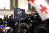 Georgian opposition supporters protest against government's EU application delay