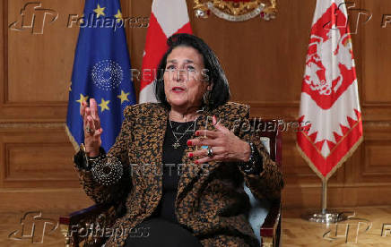 Georgia's President Zourabichvili gives an interview in Tbilisi