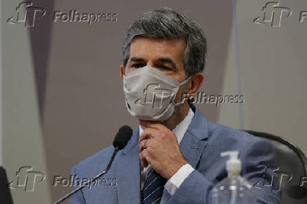 O ex-ministro da Sade Nelson Teich durante depoimento na CPI da Covid