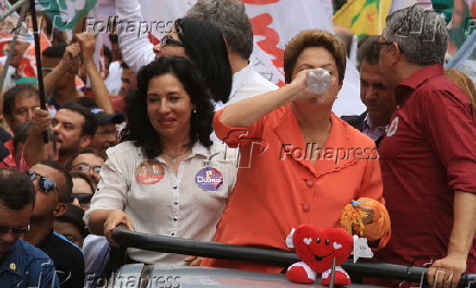 Dilma e Padilha em Santos/SP