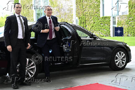 German Chancellor Scholz and NATO Secretary-General Stoltenberg hold a press conference at the Chancellery in Berlin