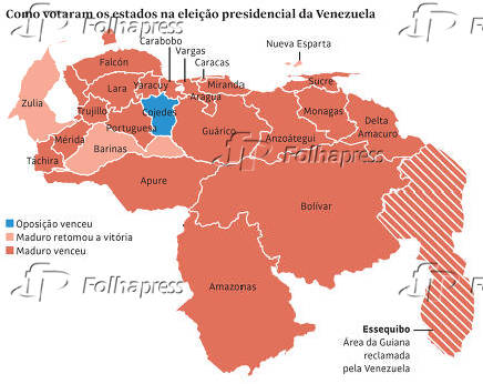 Como votaram os estados na eleição presidencial da Venezuela