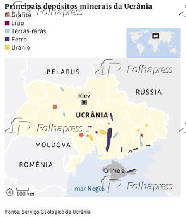 Principais depósitos minerais da Ucrânia