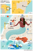 Mapa ilustrativo da Festa de Iemanjá em Salvador, destacando pontos importantes da celebração