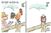 Charge - 'Gripe Aviária'