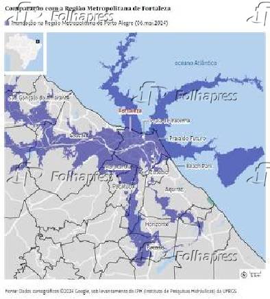 Veja como seria a extensão da tragédia de Porto Alegre em Fortaleza