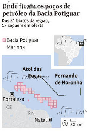 Onde ficam os poços de petróleo da Bacia Potiguar