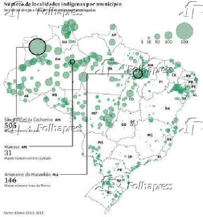 Número de localidades indígenas por município