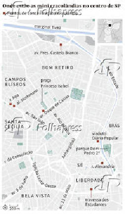 Onde estão as mini cracolândias no centro de SP