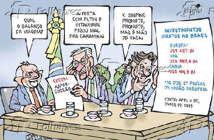 Charge 'Investimentos Diretos no Brasil'
